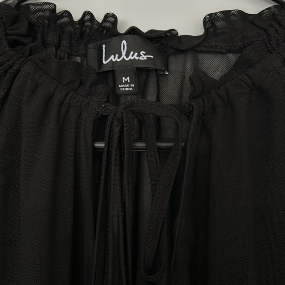 Lulus Sheer Long Sleeve Bodysuit, Medium - Picture 3 of 6